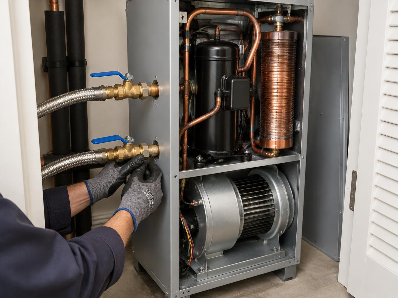 Illustrative water-source heat pump repair equipment and service setting in South Florida